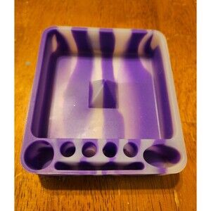 New Purple and White Ashtray Rolling Tray Glow in the Dark Tie Dye Hippie Retro